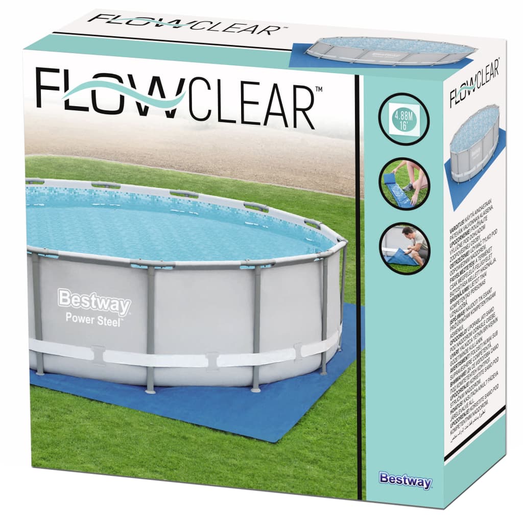 Bestway Flowclear Zwembadgrondzeil 488x488 cm Zwembadhoezen & grondzeilen | Creëer jouw Trendy Thuis | Gratis bezorgd & Retour | Trendy.nl