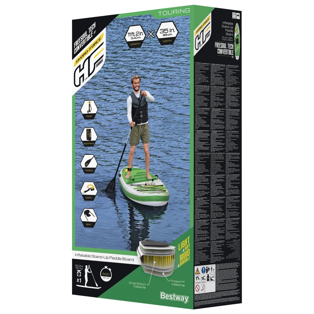 Bestway Hydro-Force SUP Freesoul Tech ombouwset 340x89x15 cm Surfplanken | Creëer jouw Trendy Thuis | Gratis bezorgd & Retour | Trendy.nl