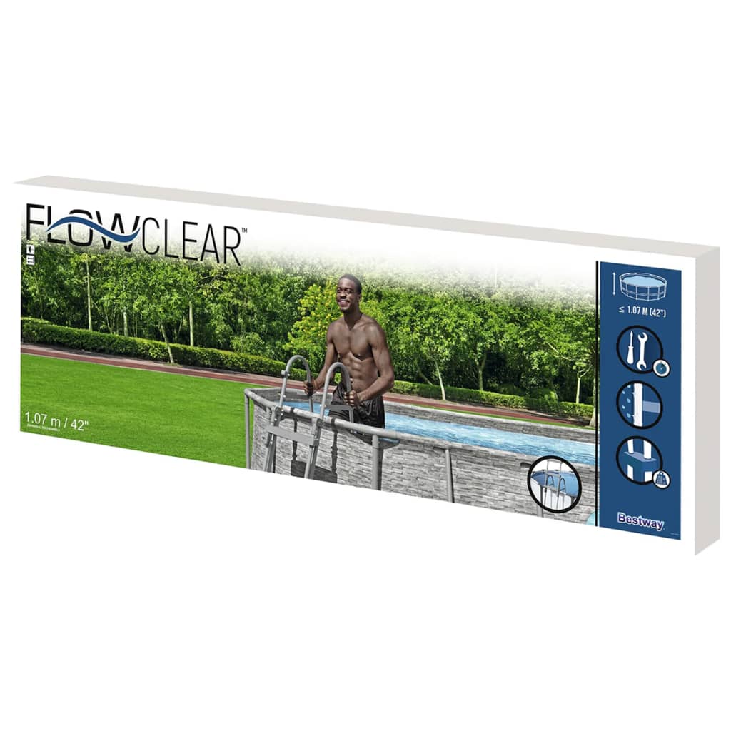 Bestway Flowclear Zwembadladder 4 treden 107 cm Zwembadtrappen | Creëer jouw Trendy Thuis | Gratis bezorgd & Retour | Trendy.nl