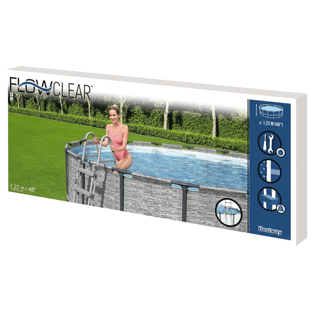 Bestway Flowclear Zwembadladder met 4 treden 122 cm Zwembadtrappen | Creëer jouw Trendy Thuis | Gratis bezorgd & Retour | Trendy.nl