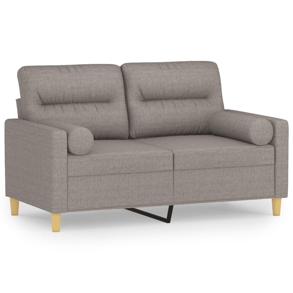 Tweezitsbank met sierkussens 120 cm stof taupe Banken | Creëer jouw Trendy Thuis | Gratis bezorgd & Retour | Trendy.nl