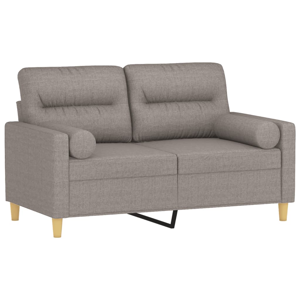 Tweezitsbank met sierkussens 120 cm stof taupe Banken | Creëer jouw Trendy Thuis | Gratis bezorgd & Retour | Trendy.nl