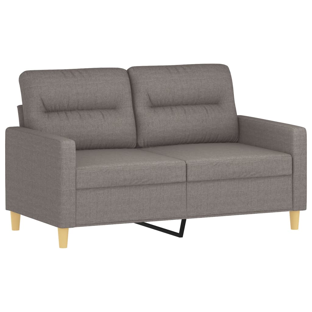 Tweezitsbank met sierkussens 120 cm stof taupe Banken | Creëer jouw Trendy Thuis | Gratis bezorgd & Retour | Trendy.nl