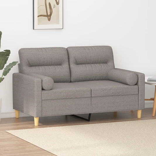 Tweezitsbank met sierkussens 120 cm stof taupe Banken | Creëer jouw Trendy Thuis | Gratis bezorgd & Retour | Trendy.nl