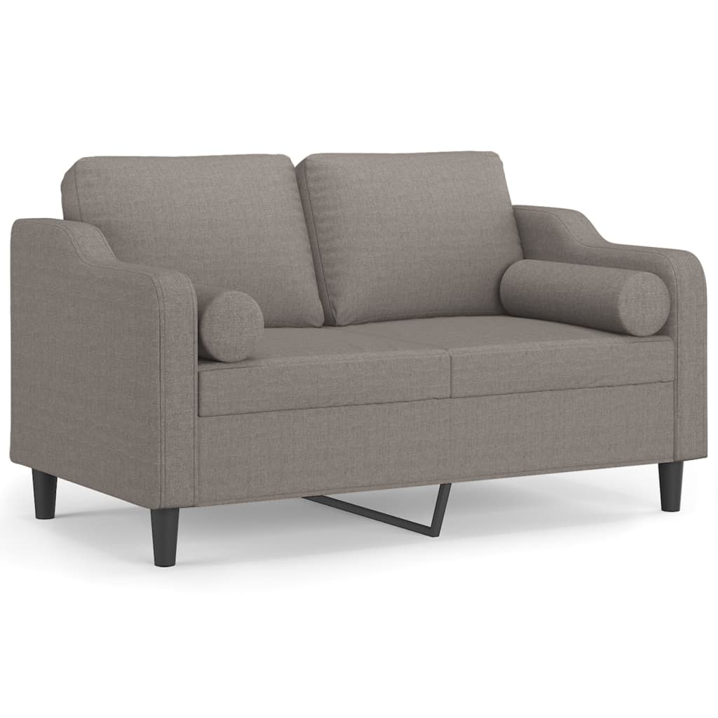 Tweezitsbank met sierkussens 120 cm stof taupe Banken | Creëer jouw Trendy Thuis | Gratis bezorgd & Retour | Trendy.nl