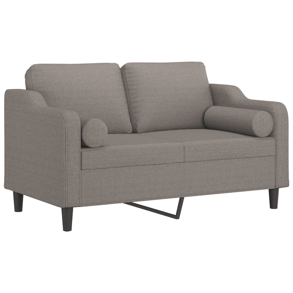 Tweezitsbank met sierkussens 120 cm stof taupe Banken | Creëer jouw Trendy Thuis | Gratis bezorgd & Retour | Trendy.nl