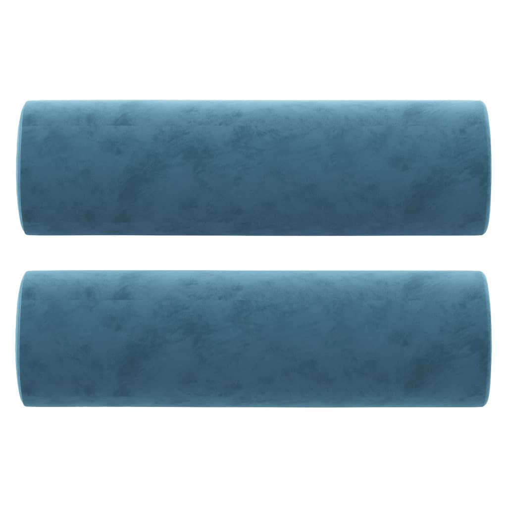 Tweezitsbank met sierkussens 140 cm fluweel blauw