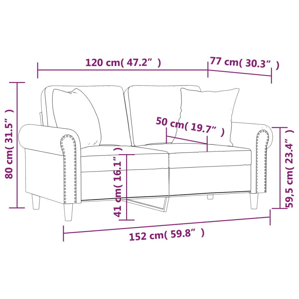 Tweezitsbank met sierkussens 120 cm fluweel wijnrood Banken | Creëer jouw Trendy Thuis | Gratis bezorgd & Retour | Trendy.nl