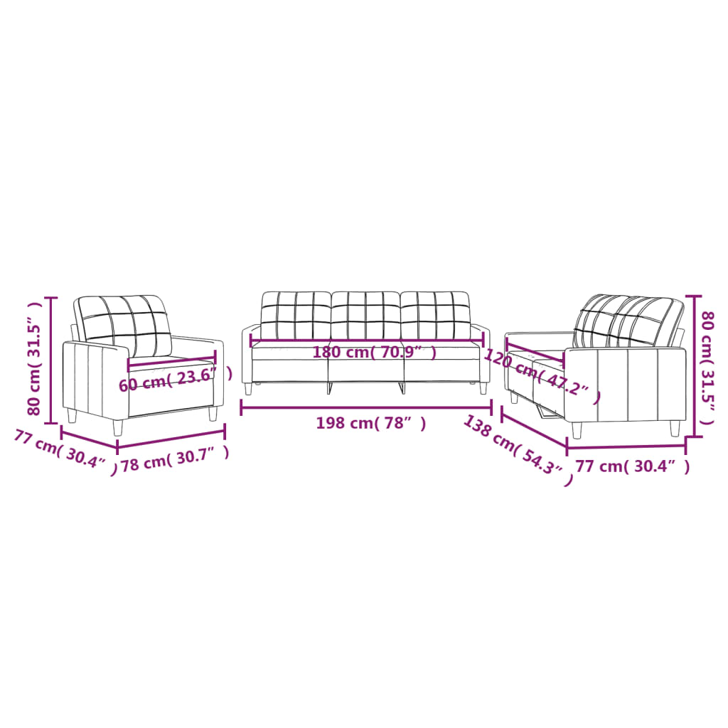 3-delige Loungeset met kussens stof lichtgrijs Banken | Creëer jouw Trendy Thuis | Gratis bezorgd & Retour | Trendy.nl