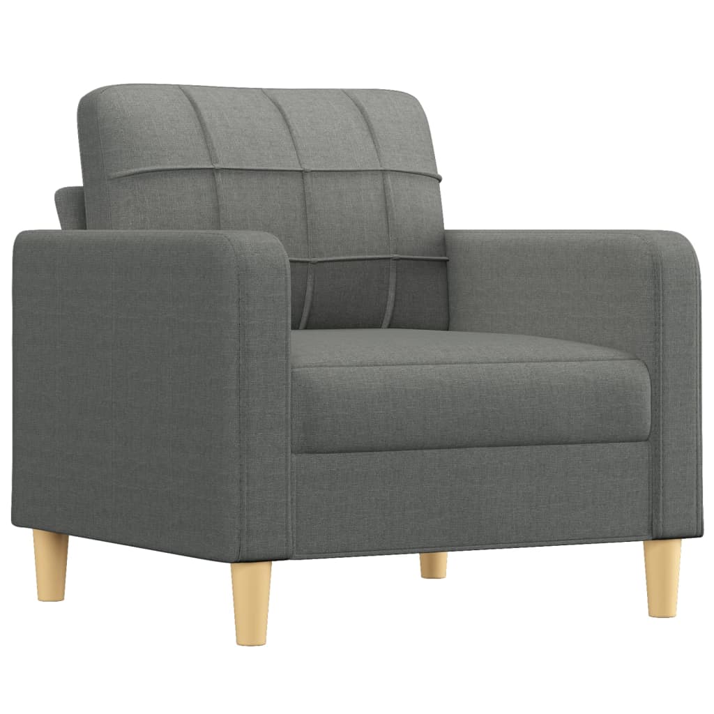 3-delige Loungeset met kussens stof donkergrijs Banken | Creëer jouw Trendy Thuis | Gratis bezorgd & Retour | Trendy.nl