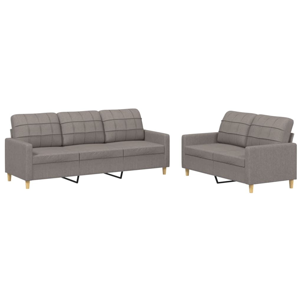 2-delige Loungeset met kussens stof taupe Banken | Creëer jouw Trendy Thuis | Gratis bezorgd & Retour | Trendy.nl