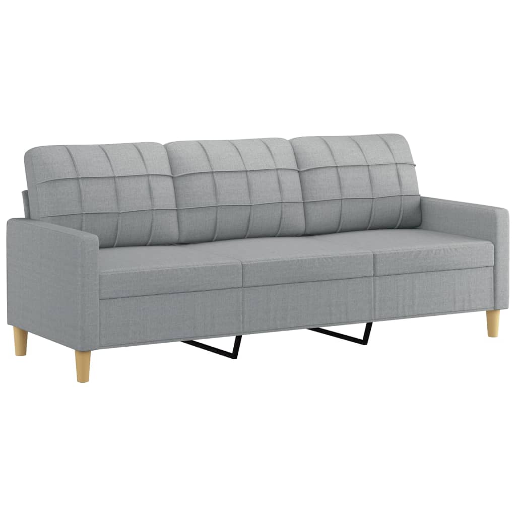 3-delige Loungeset met kussens stof lichtgrijs Banken | Creëer jouw Trendy Thuis | Gratis bezorgd & Retour | Trendy.nl