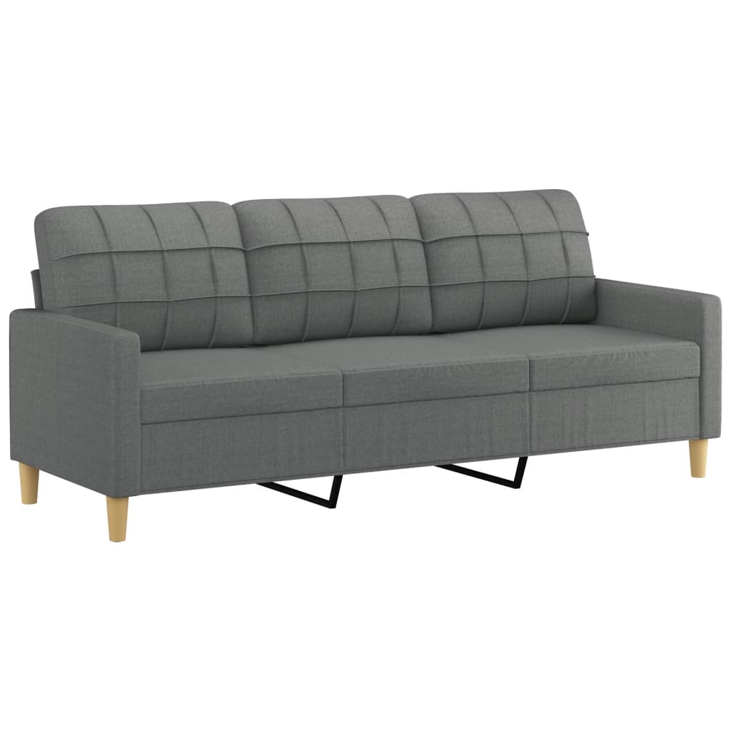 3-delige Loungeset met kussens stof donkergrijs Banken | Creëer jouw Trendy Thuis | Gratis bezorgd & Retour | Trendy.nl