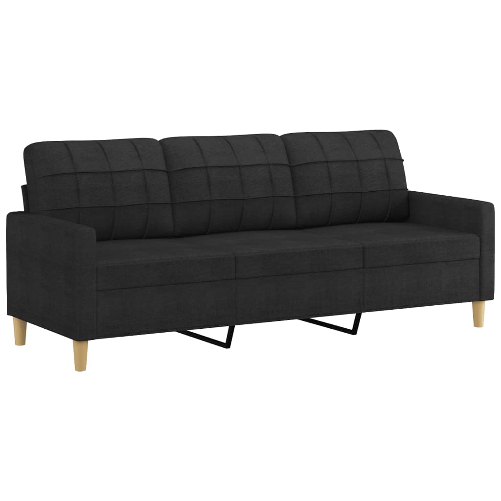 2-delige Loungeset met kussens stof zwart Banken | Creëer jouw Trendy Thuis | Gratis bezorgd & Retour | Trendy.nl