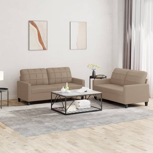 2-delige Loungeset met kussens kunstleer cappuccino Banken | Creëer jouw Trendy Thuis | Gratis bezorgd & Retour | Trendy.nl