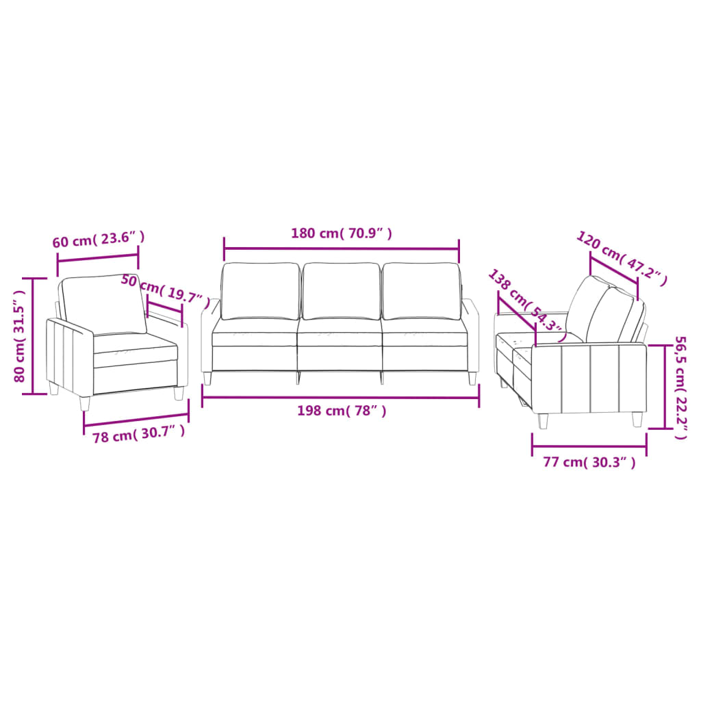 3-delige Loungeset met kussens kunstleer crème Banken | Creëer jouw Trendy Thuis | Gratis bezorgd & Retour | Trendy.nl