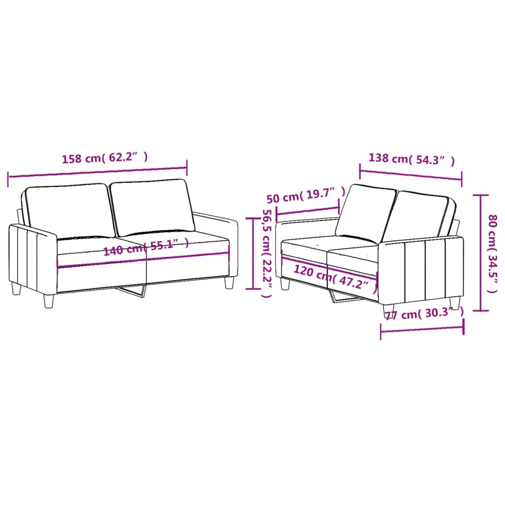 2-delige Loungeset met kussens stof lichtgeel Banken | Creëer jouw Trendy Thuis | Gratis bezorgd & Retour | Trendy.nl