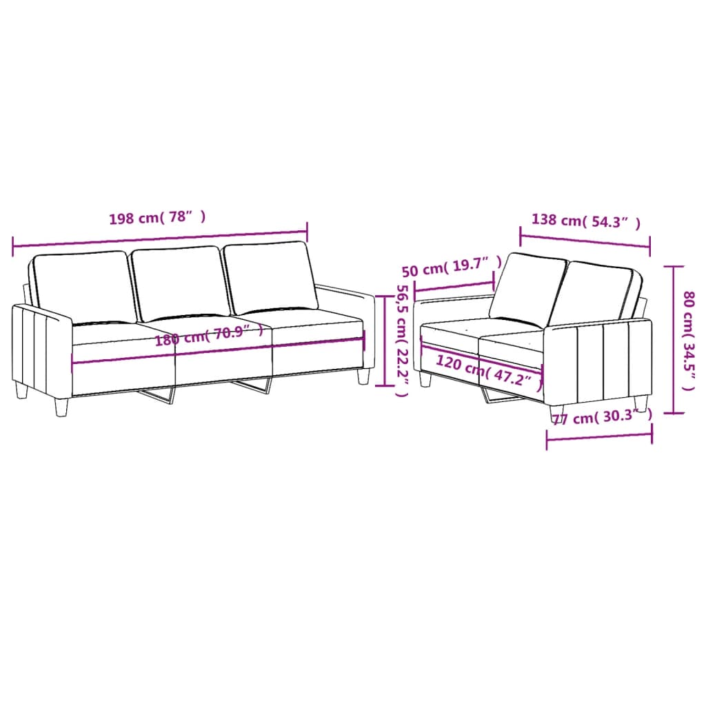 2-delige Loungeset met kussens stof wijnrood Banken | Creëer jouw Trendy Thuis | Gratis bezorgd & Retour | Trendy.nl