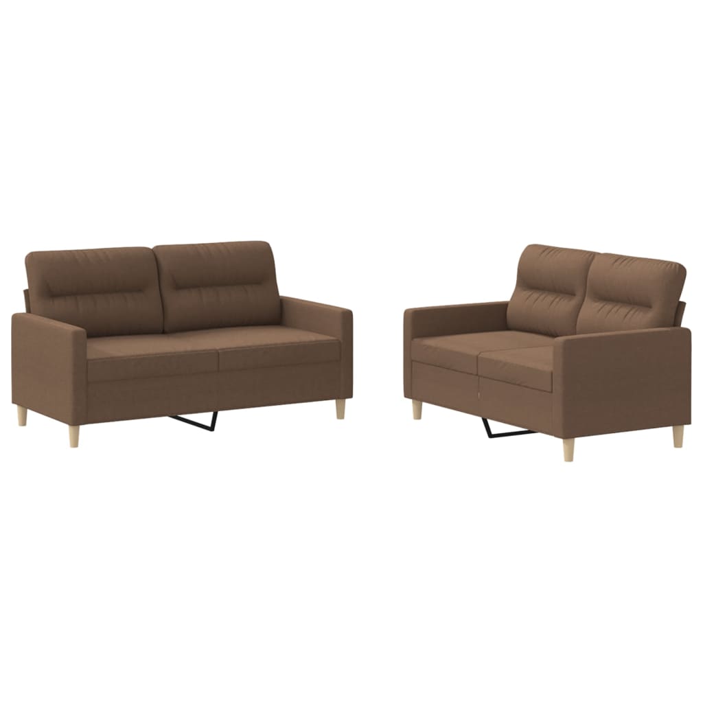 2-delige Loungeset met kussens stof bruin Banken | Creëer jouw Trendy Thuis | Gratis bezorgd & Retour | Trendy.nl