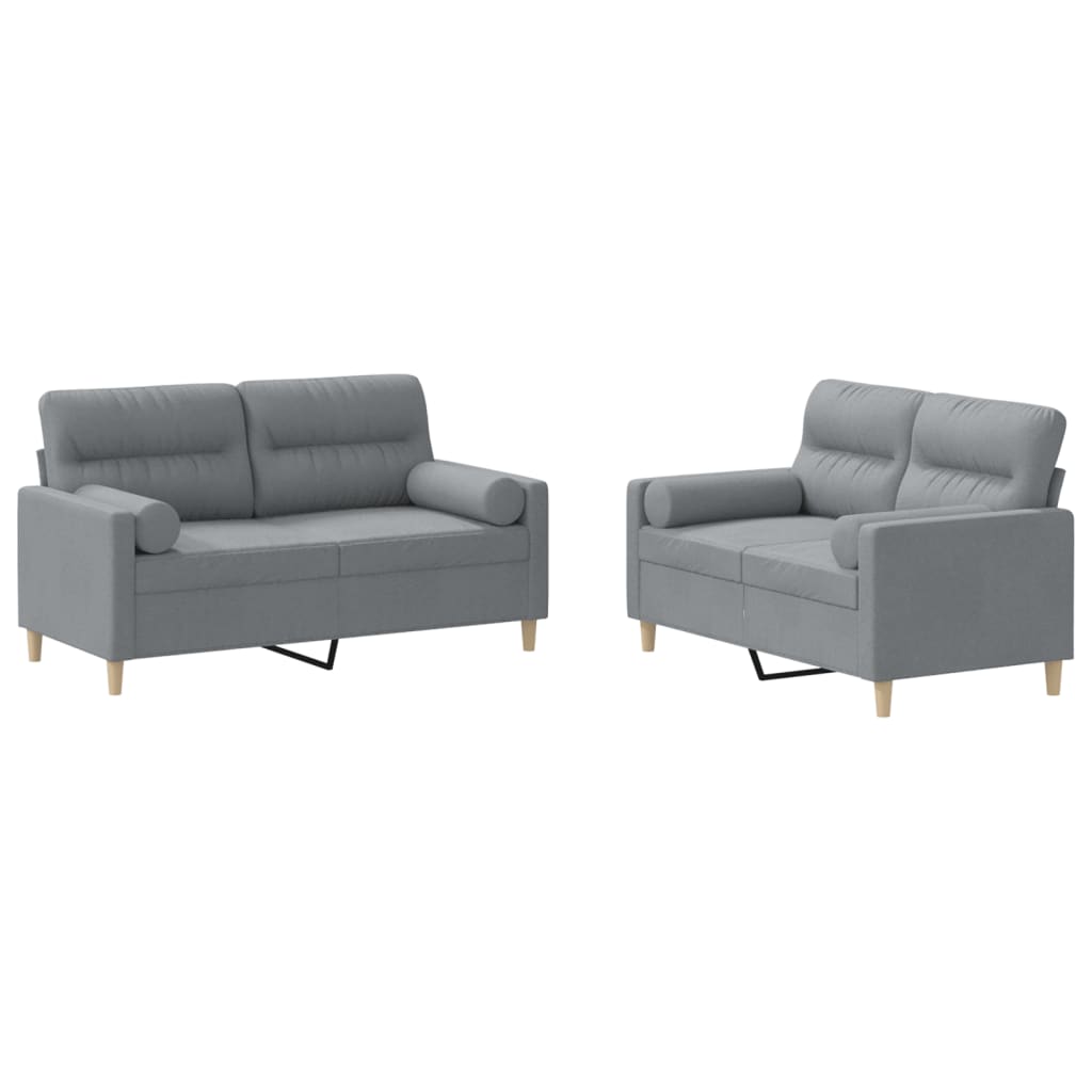 2-delige Loungeset met kussens stof lichtgrijs Banken | Creëer jouw Trendy Thuis | Gratis bezorgd & Retour | Trendy.nl