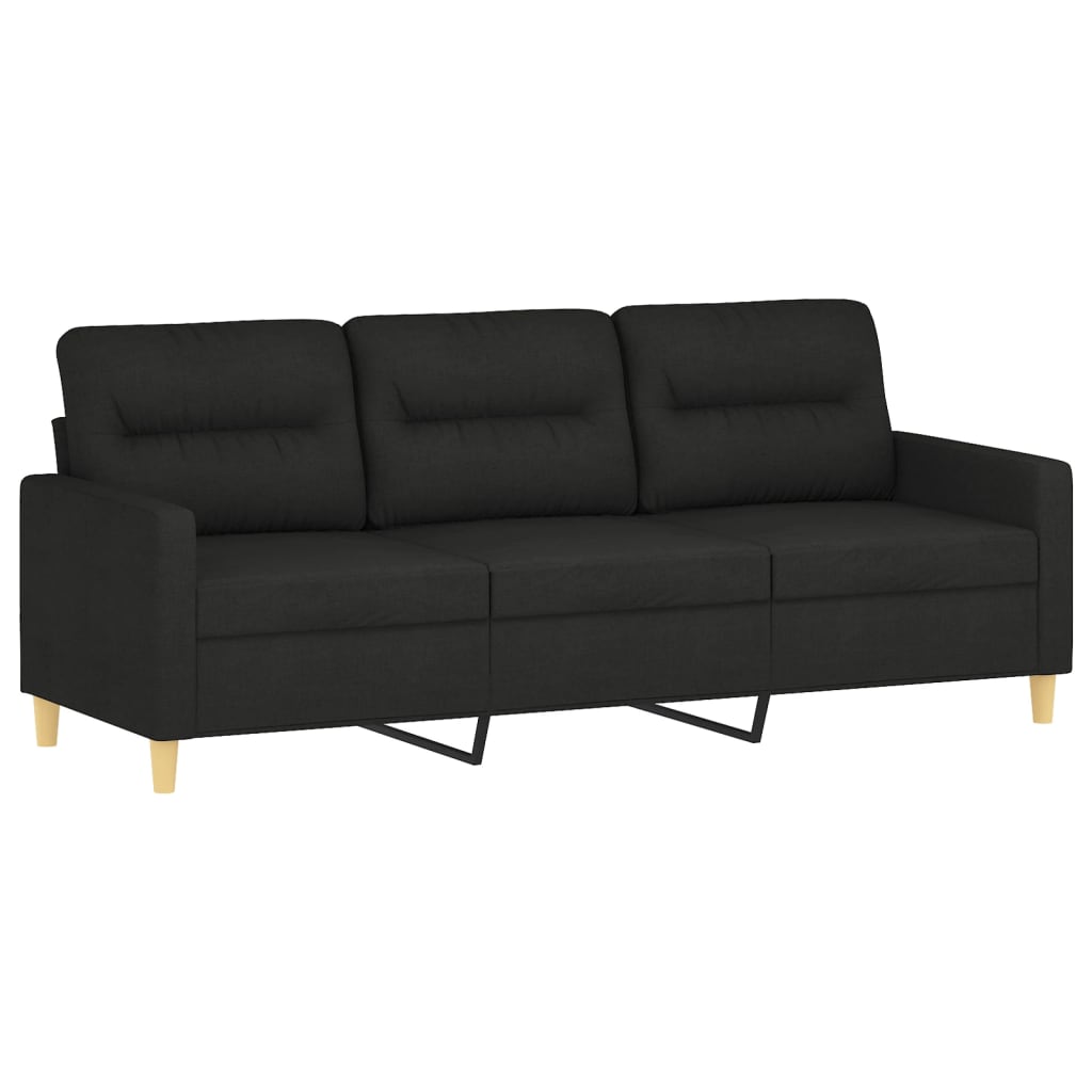 2-delige Loungeset met kussens stof zwart Banken | Creëer jouw Trendy Thuis | Gratis bezorgd & Retour | Trendy.nl