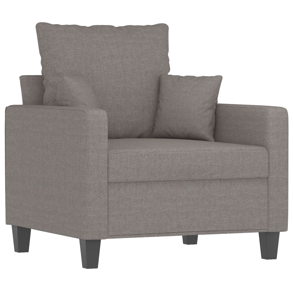 3-delige Loungeset met kussens stof taupe