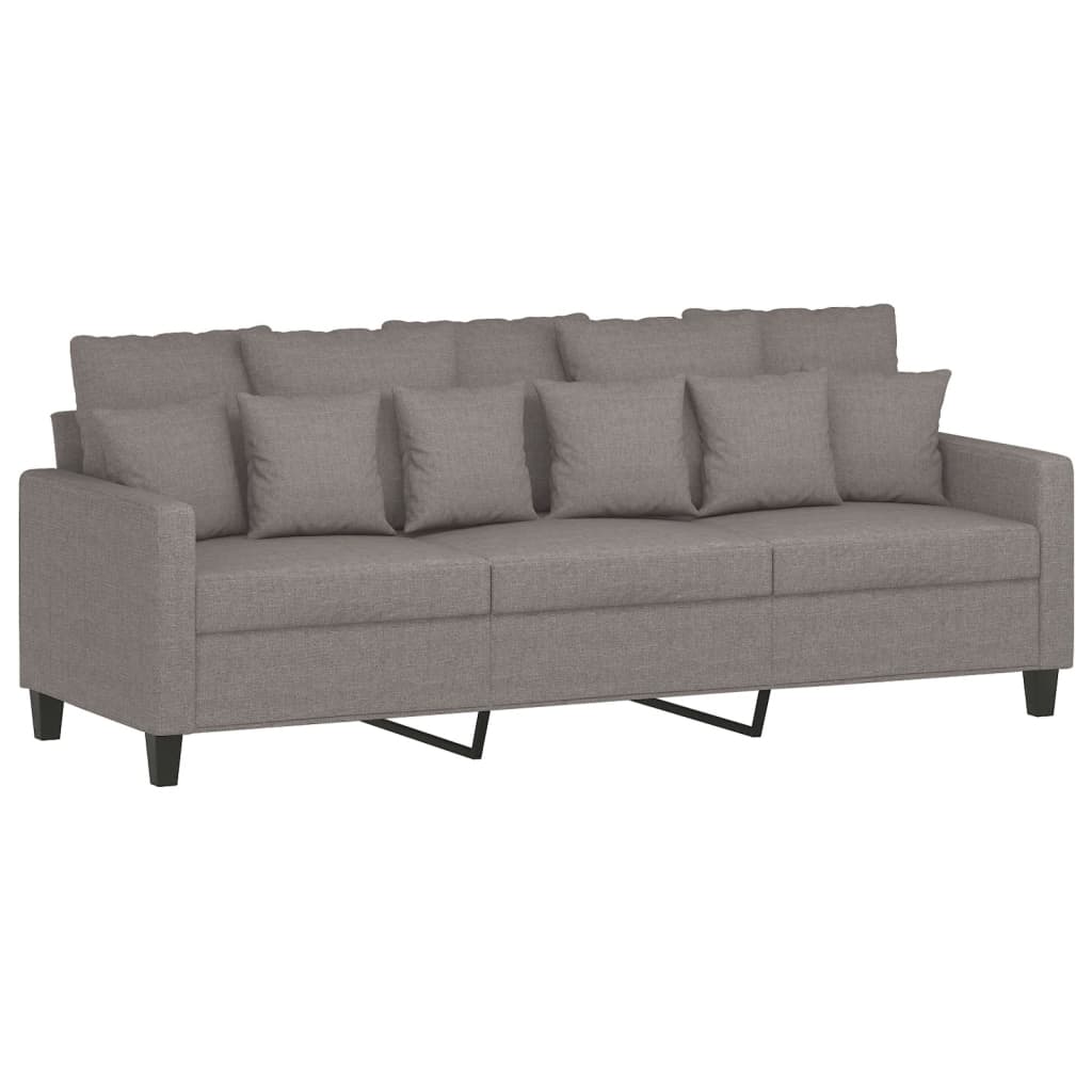 3-delige Loungeset met kussens stof taupe