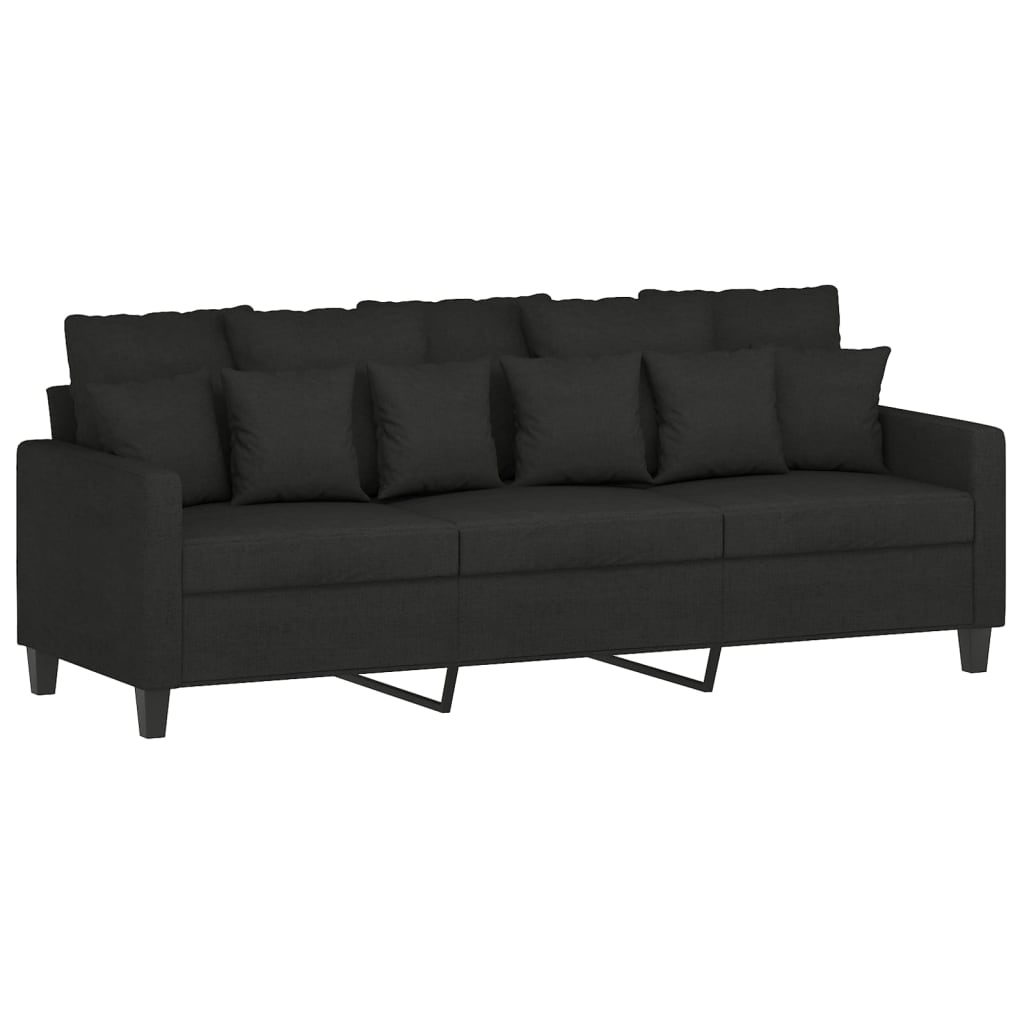 2-delige loungeset met kussens stof zwart Banken | Creëer jouw Trendy Thuis | Gratis bezorgd & Retour | Trendy.nl