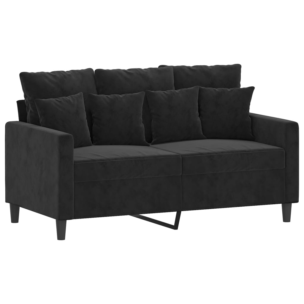 2-delige Loungeset met kussens fluweel zwart Banken | Creëer jouw Trendy Thuis | Gratis bezorgd & Retour | Trendy.nl