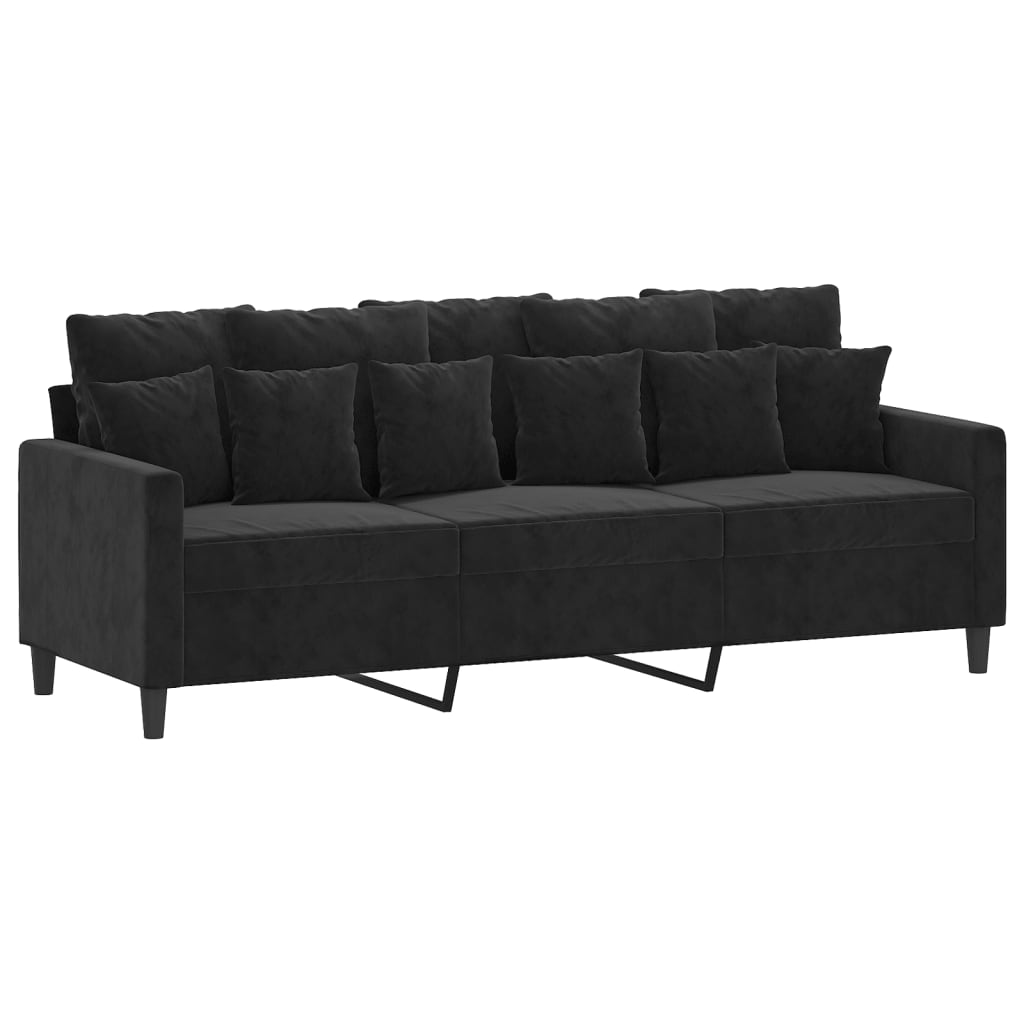 2-delige Loungeset met kussens fluweel zwart Banken | Creëer jouw Trendy Thuis | Gratis bezorgd & Retour | Trendy.nl