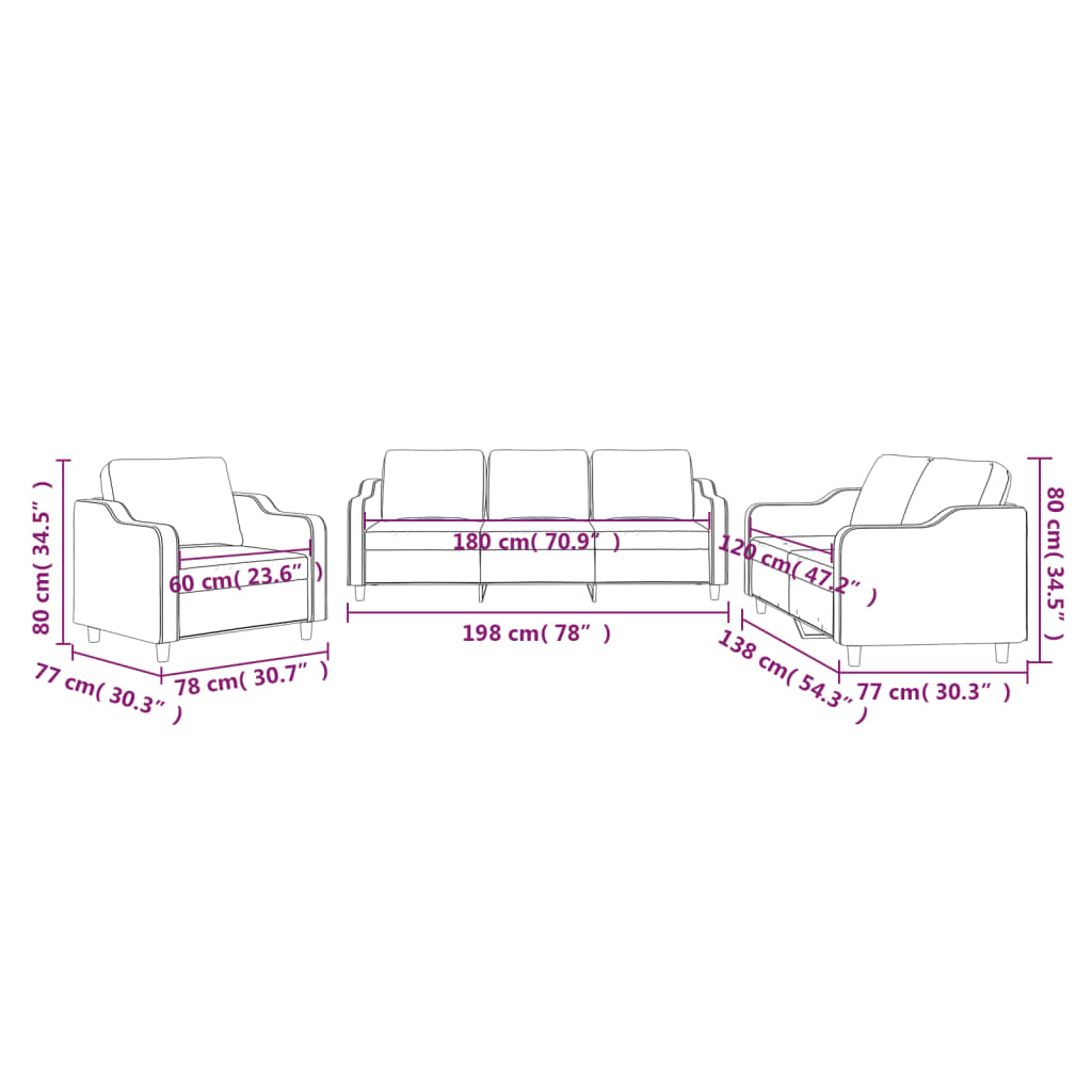 3-delige Loungeset met kussens stof lichtgeel Banken | Creëer jouw Trendy Thuis | Gratis bezorgd & Retour | Trendy.nl