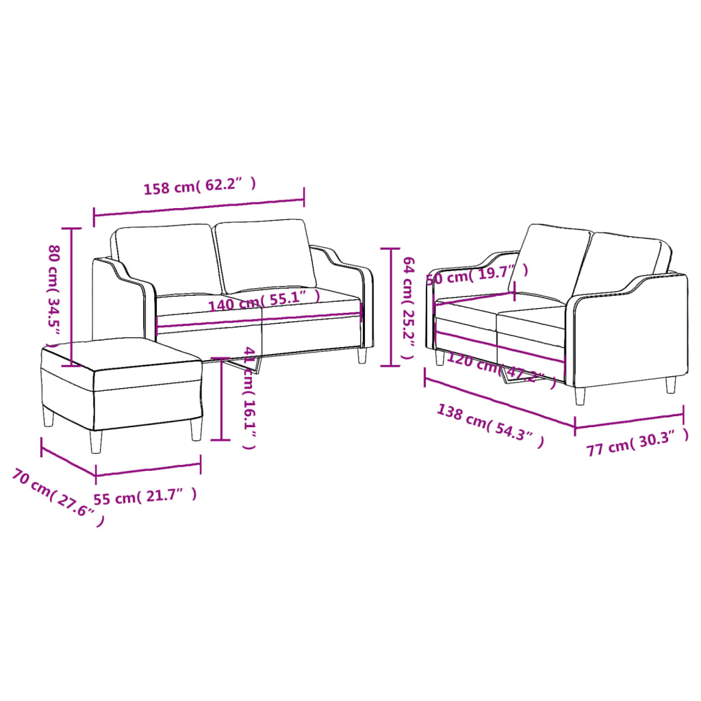 3-delige Loungeset met kussens stof lichtgeel Banken | Creëer jouw Trendy Thuis | Gratis bezorgd & Retour | Trendy.nl