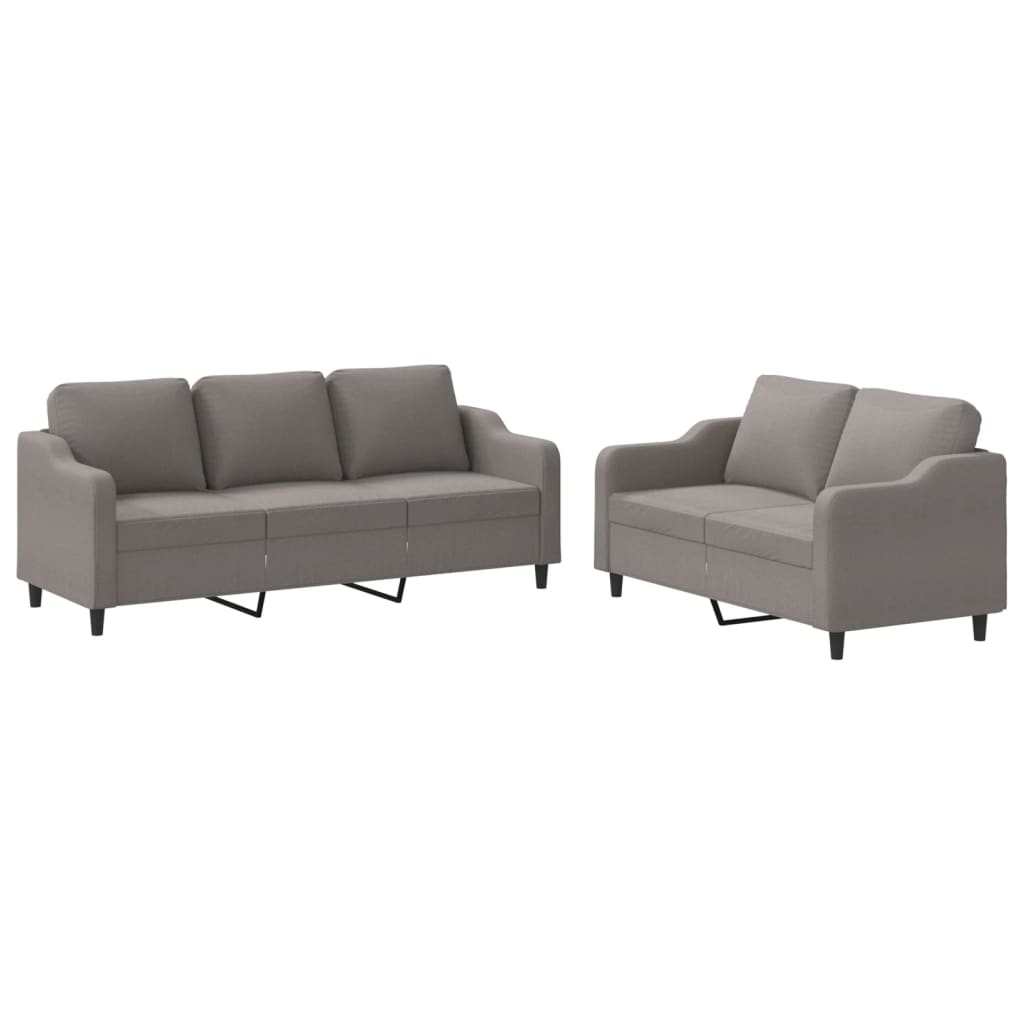 2-delige Loungeset met kussens stof taupe Banken | Creëer jouw Trendy Thuis | Gratis bezorgd & Retour | Trendy.nl