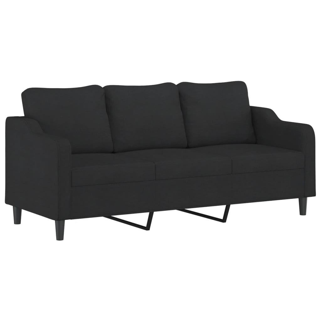 2-delige Loungeset met kussens stof zwart Banken | Creëer jouw Trendy Thuis | Gratis bezorgd & Retour | Trendy.nl