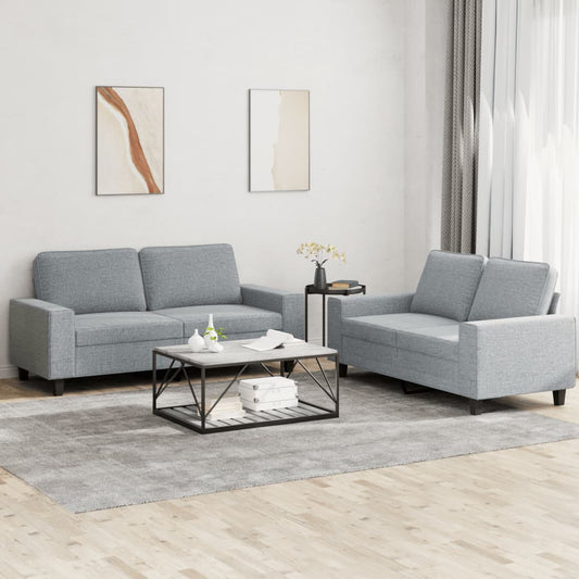 2-delige Loungeset stof lichtgrijs Banken | Creëer jouw Trendy Thuis | Gratis bezorgd & Retour | Trendy.nl