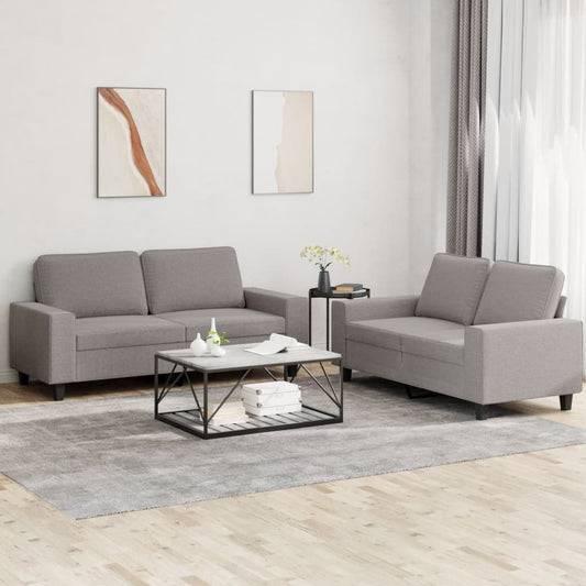 2-delige Loungeset stof taupe Banken | Creëer jouw Trendy Thuis | Gratis bezorgd & Retour | Trendy.nl