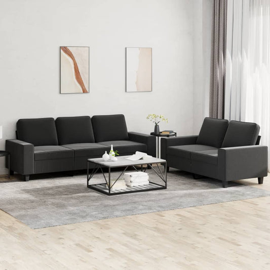 2-delige Loungeset stof zwart Banken | Creëer jouw Trendy Thuis | Gratis bezorgd & Retour | Trendy.nl