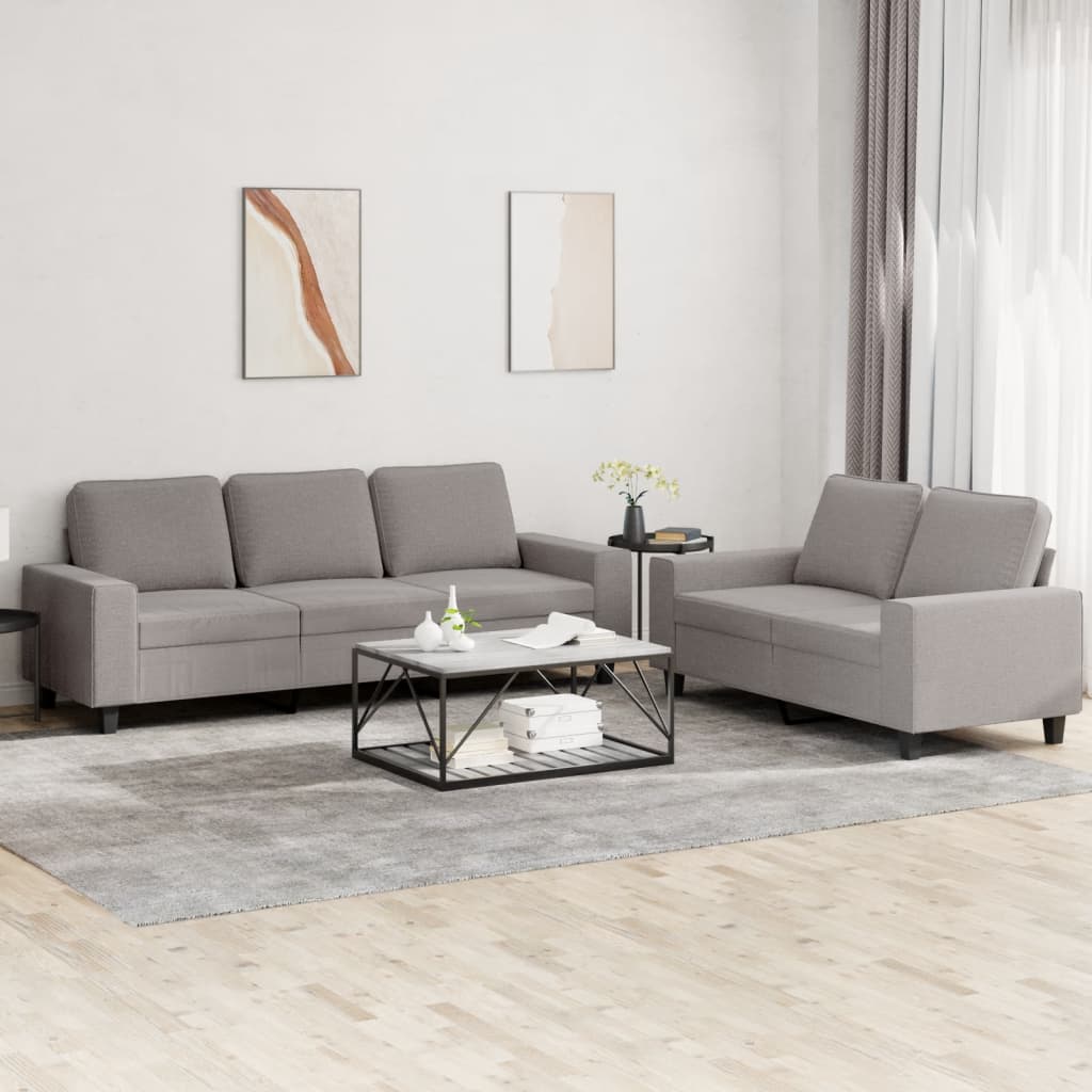 2-delige Loungeset stof taupe Banken | Creëer jouw Trendy Thuis | Gratis bezorgd & Retour | Trendy.nl