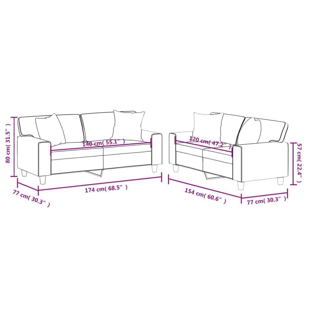 2-delige Loungeset met kussens kunstleer zwart Banken | Creëer jouw Trendy Thuis | Gratis bezorgd & Retour | Trendy.nl