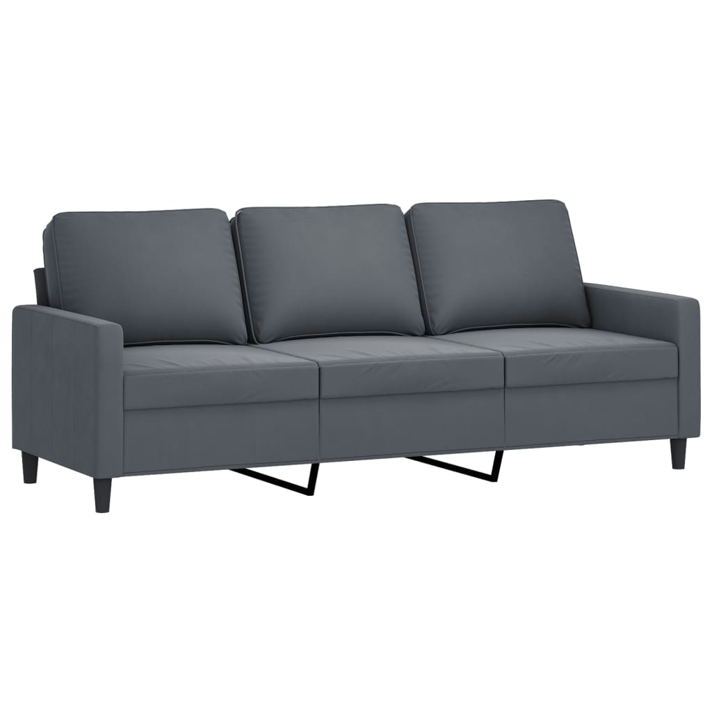 3-delige Loungeset met kussens fluweel donkergrijs Banken | Creëer jouw Trendy Thuis | Gratis bezorgd & Retour | Trendy.nl