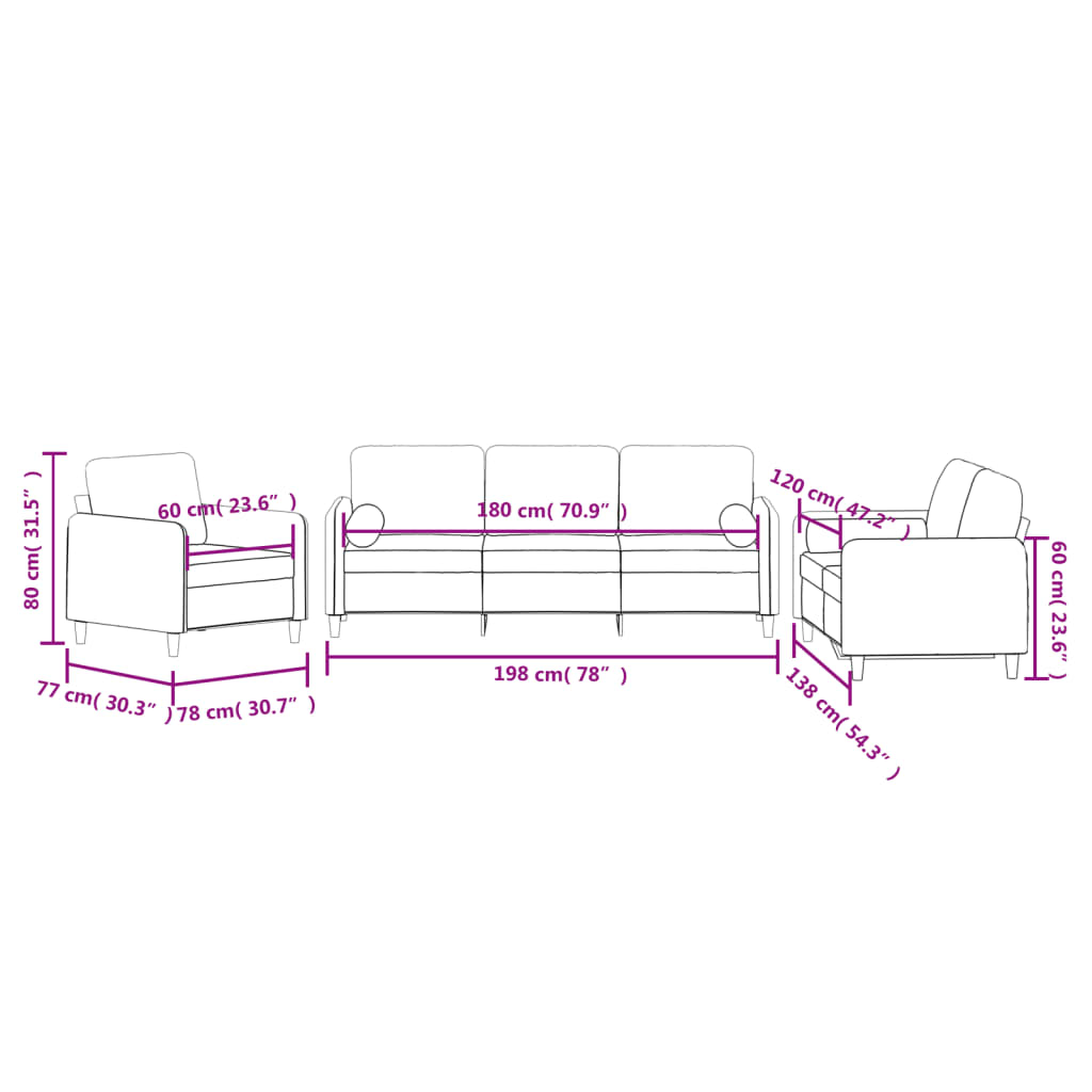 3-delige Loungeset met kussens fluweel donkergrijs Banken | Creëer jouw Trendy Thuis | Gratis bezorgd & Retour | Trendy.nl