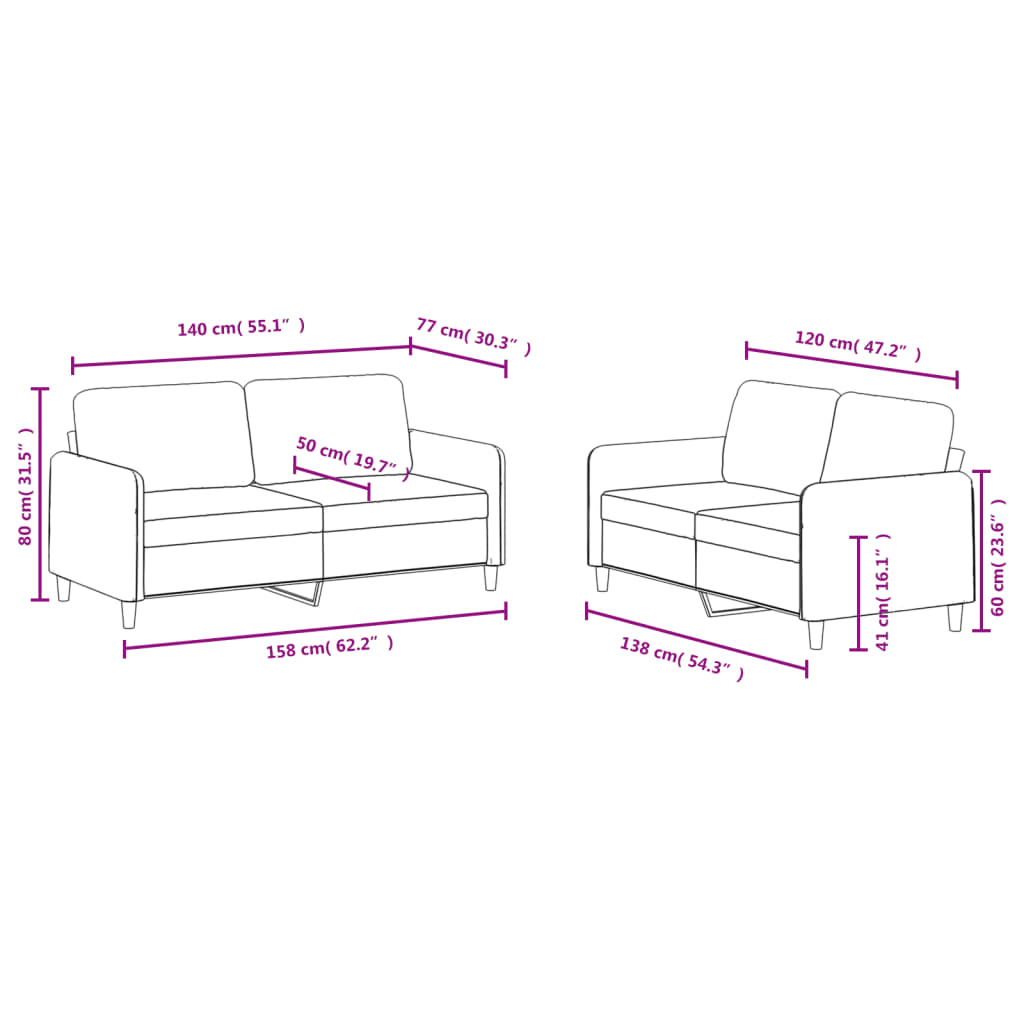 2-delige Loungeset fluweel donkergroen Banken | Creëer jouw Trendy Thuis | Gratis bezorgd & Retour | Trendy.nl