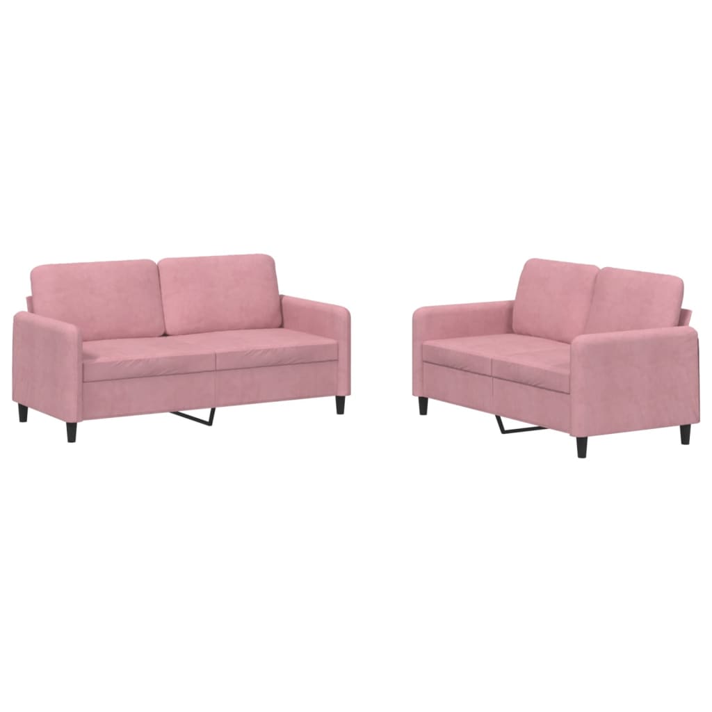 2-delige Loungeset fluweel roze