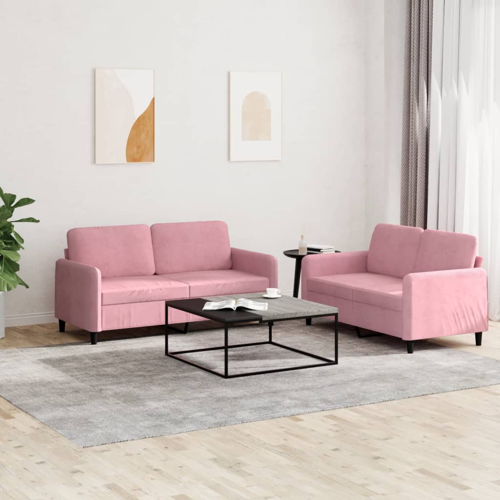 2-delige Loungeset fluweel roze