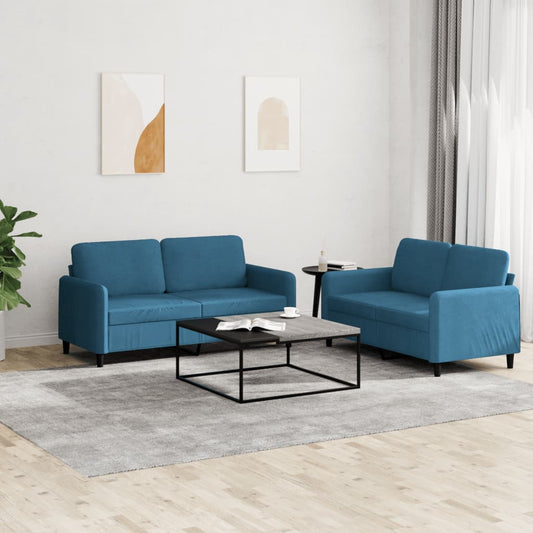 2-delige Loungeset fluweel blauw