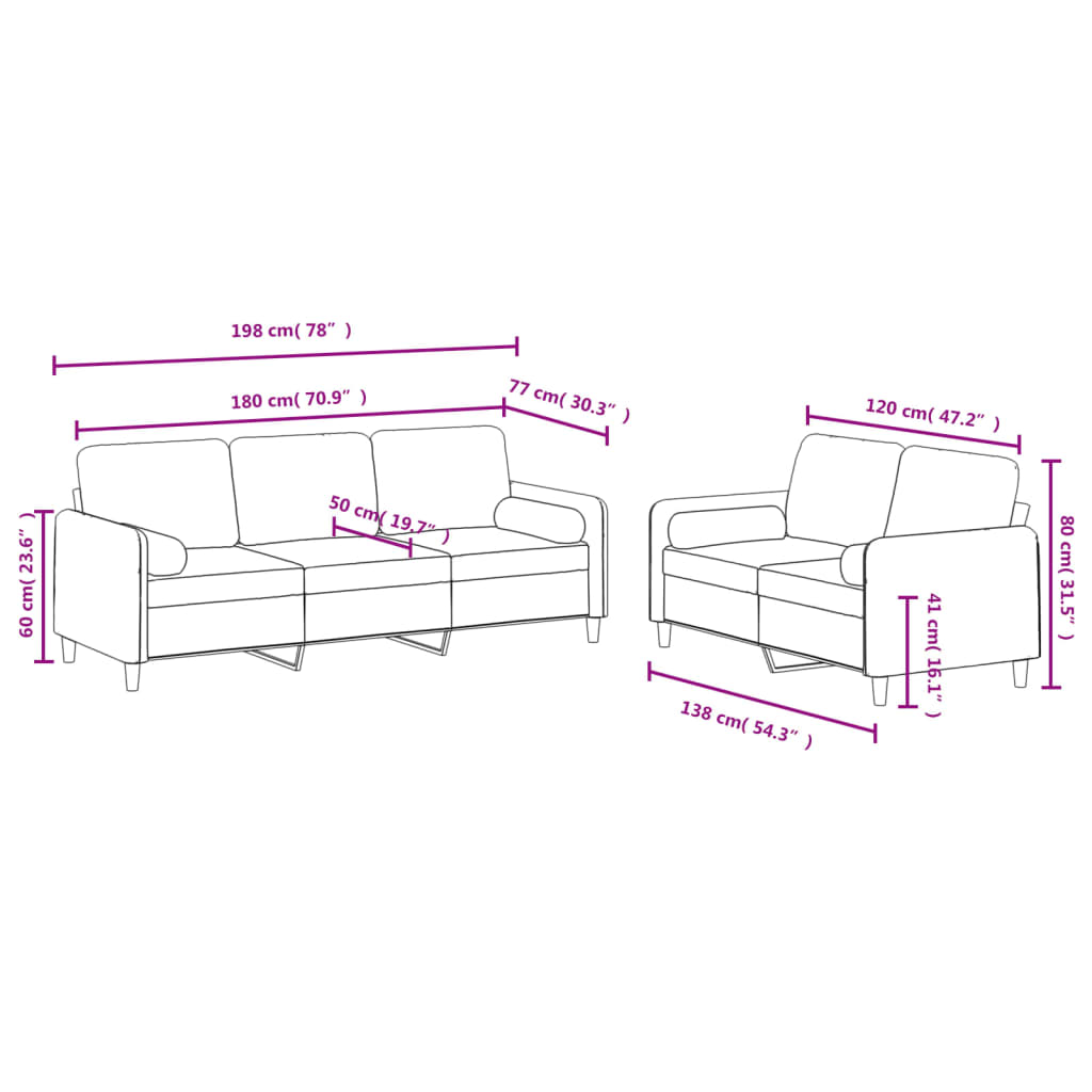 2-delige Loungeset met kussens fluweel donkergrijs Banken | Creëer jouw Trendy Thuis | Gratis bezorgd & Retour | Trendy.nl