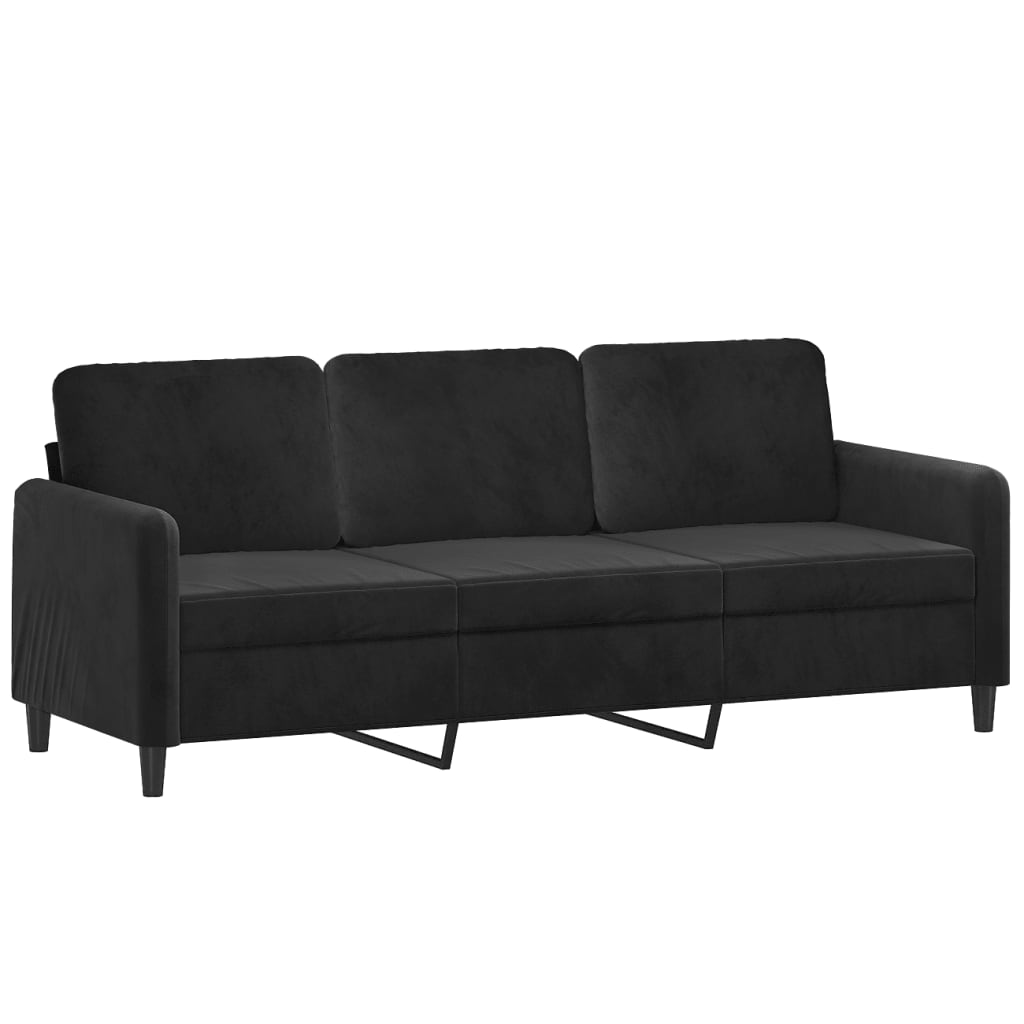 2-delige Loungeset met kussens fluweel zwart Banken | Creëer jouw Trendy Thuis | Gratis bezorgd & Retour | Trendy.nl