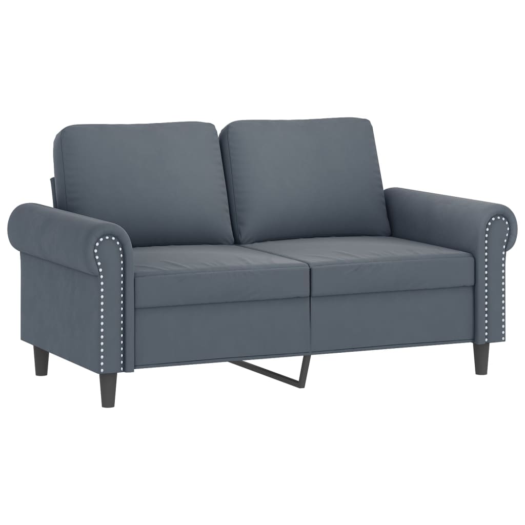 2-delige Loungeset met kussens fluweel donkergrijs Banken | Creëer jouw Trendy Thuis | Gratis bezorgd & Retour | Trendy.nl