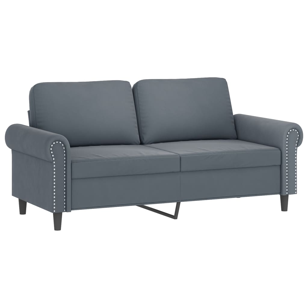 2-delige Loungeset met kussens fluweel donkergrijs Banken | Creëer jouw Trendy Thuis | Gratis bezorgd & Retour | Trendy.nl