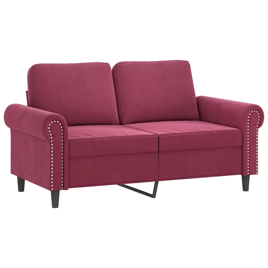 2-delige Loungeset met kussens fluweel wijnrood Banken | Creëer jouw Trendy Thuis | Gratis bezorgd & Retour | Trendy.nl